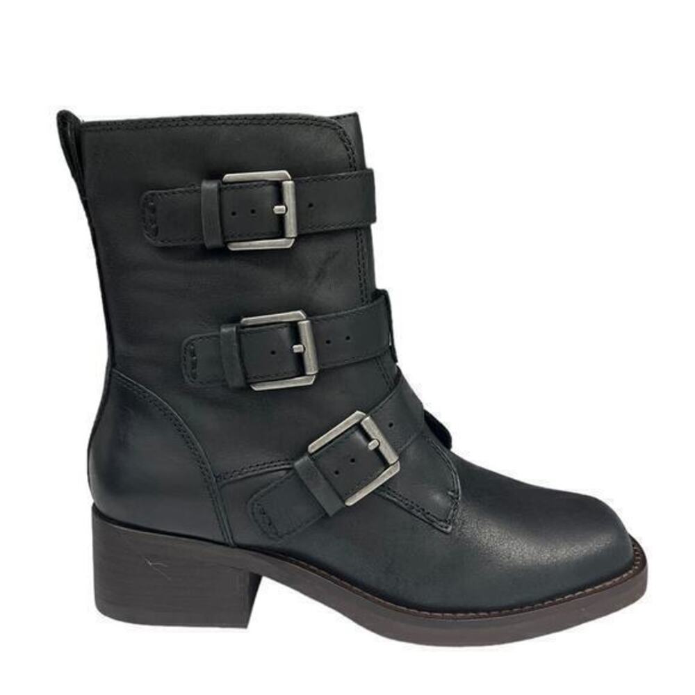 Lucky Brand Black Ankle Boots with Buckle Straps